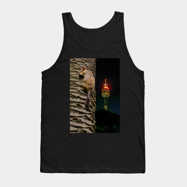 Brushtailed Possum in Hyde Park, Sydney, NSW, Australia Tank Top by Upbeat Traveler